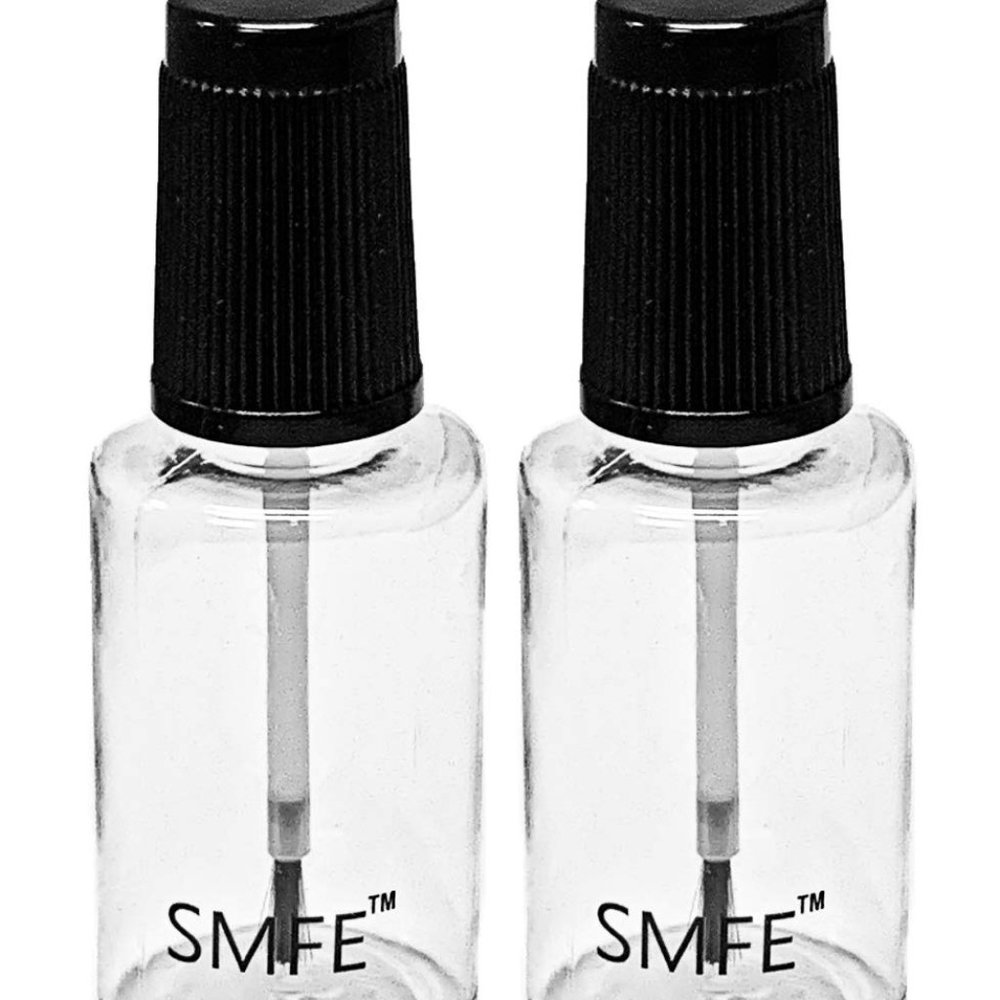SMFE 20ml Plastic Empty Refillable Nail Polish Touch Up Bottle with Mixing Marbl